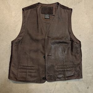 VTG GAP Leather Vest Men's M Brown